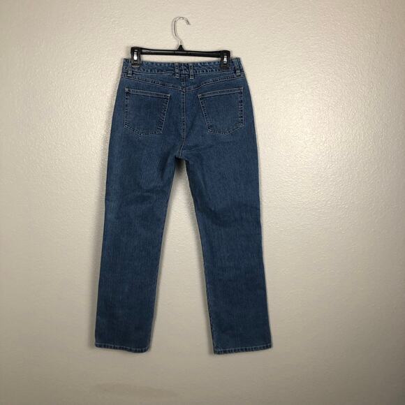 Liz Claiborne Size Petite 6 Stretch Crazy Horse Denim Jeans 5-Pocket Button Zip - Picture 3 of 5